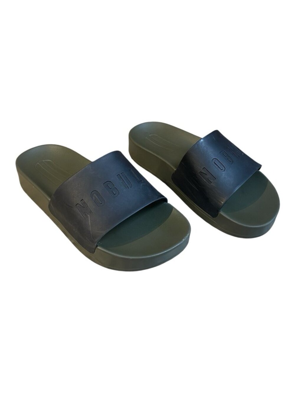 Nobull Slides Sandals Black Army Green Men 4 Women 5.5 Comfort Slip On Shoes